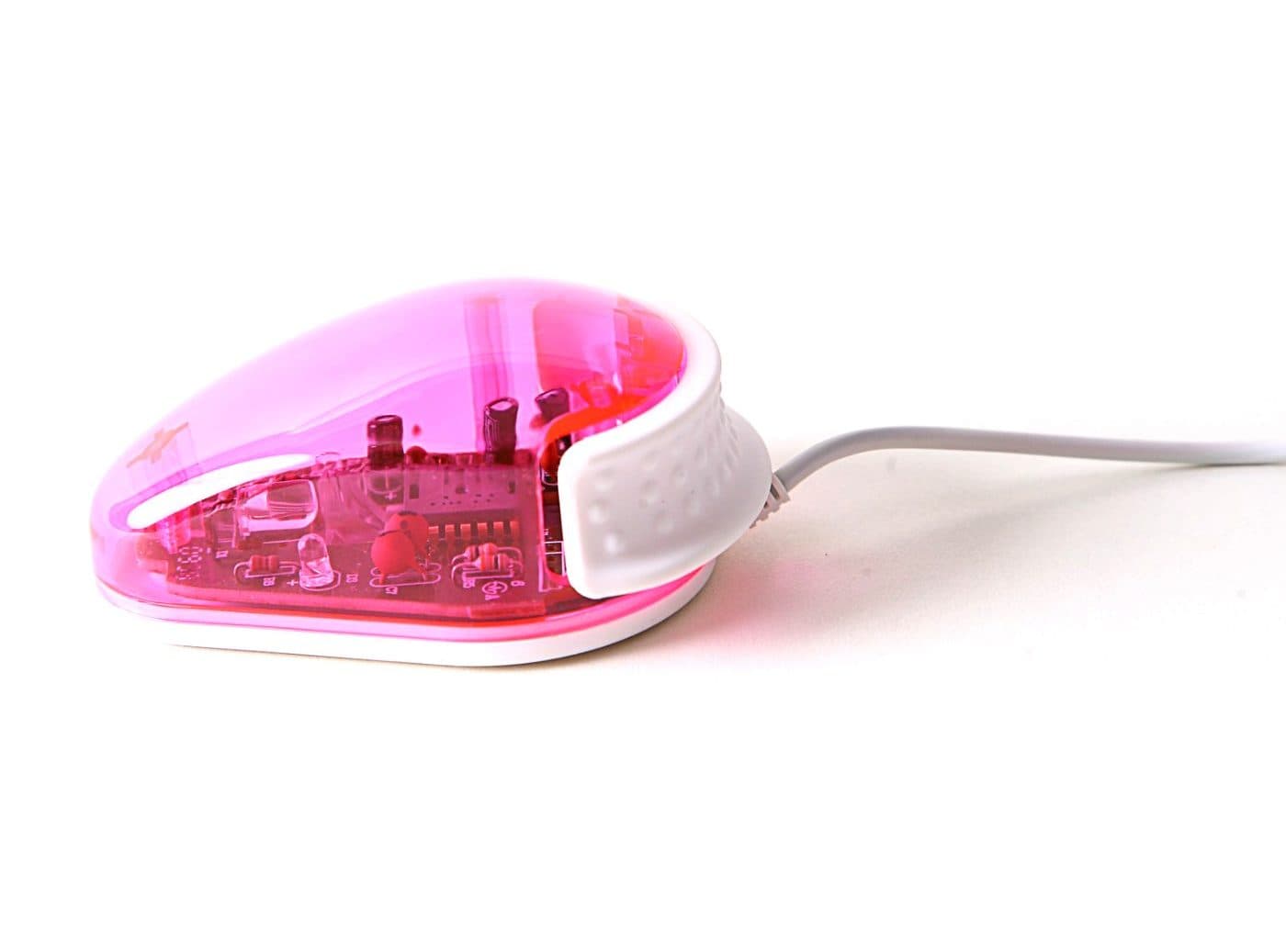 My Lil' Mouse kids computer mouse with translucent Pretty Pink shell, lit up