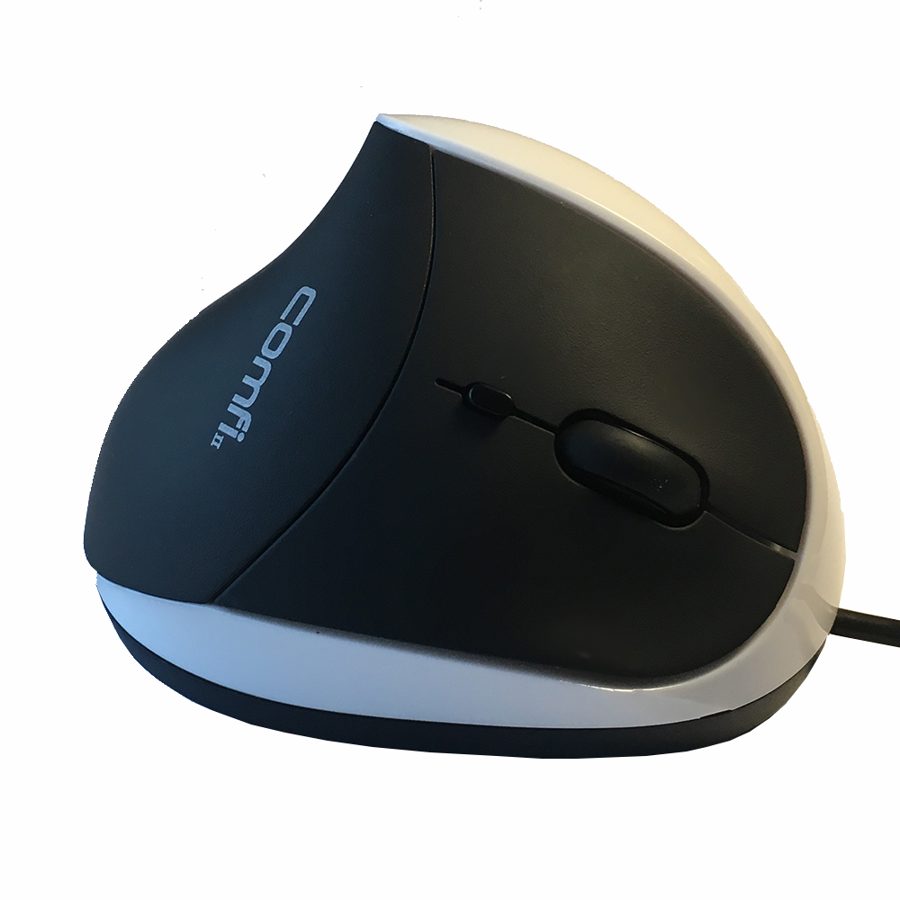 Comfi II vertical mouse, wired, black and white