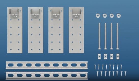 Ceiling flush mount mini split bracket kit: four brackets, bolts and stainless steel screws
